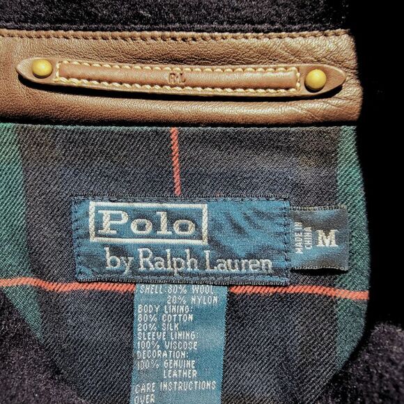 *RARE* POLO RALPH LAUREN Silk, Wool, Leather & Corduroy Bomber Jacket Mens M - Picture 8 of 16